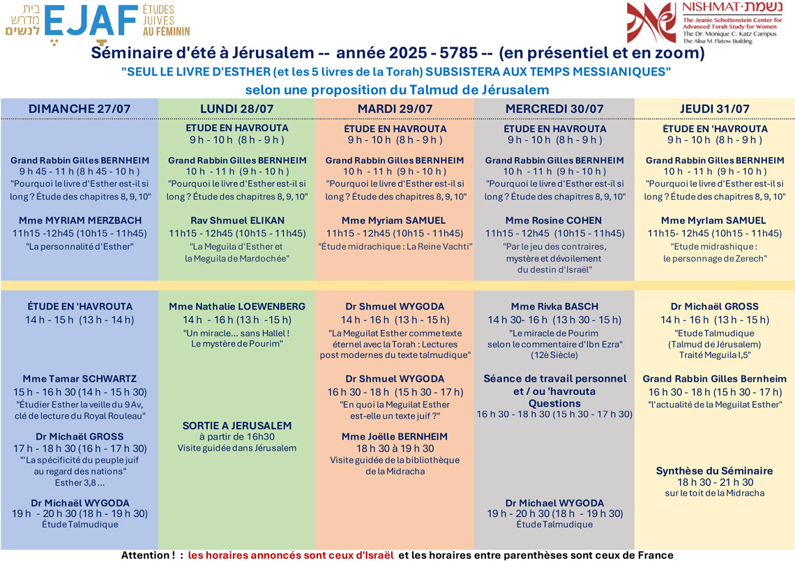EJAF SÉMINAIRE ÉTÉ 2025