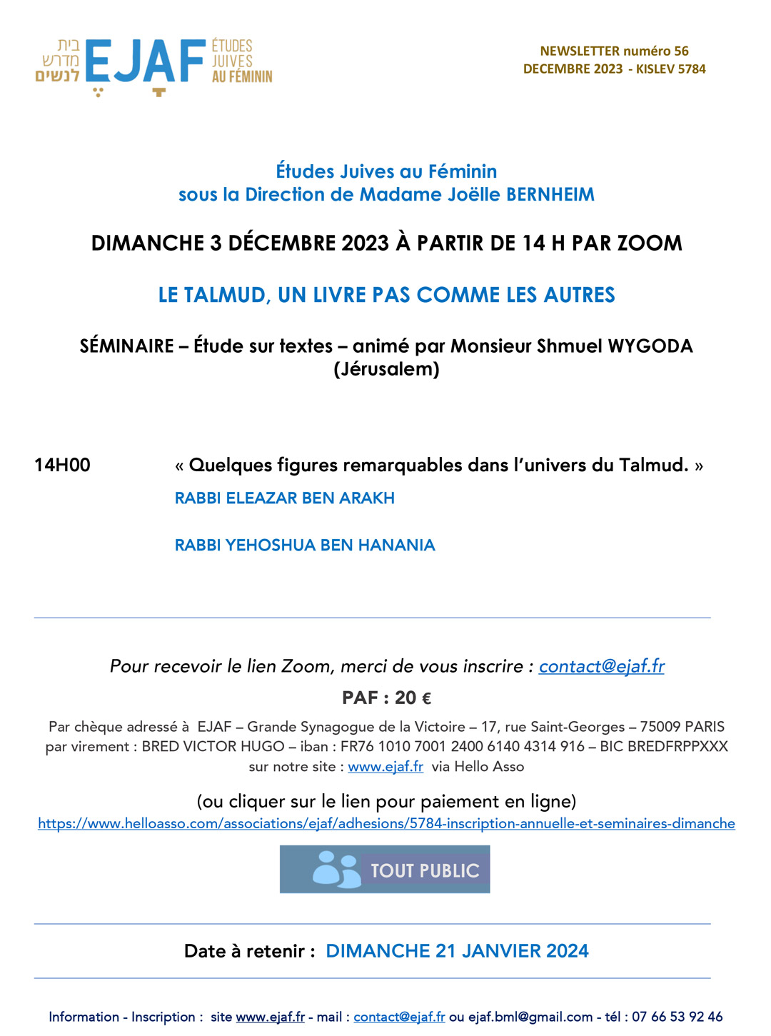 Séminaire EJAF