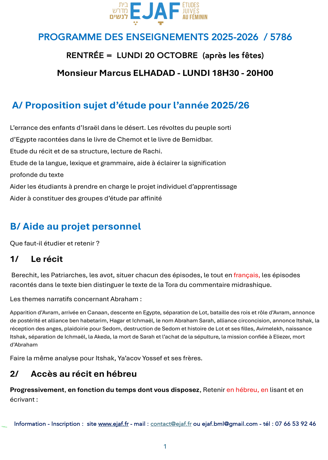 La langue de la Bible Monsieur Marcus ELHADAD