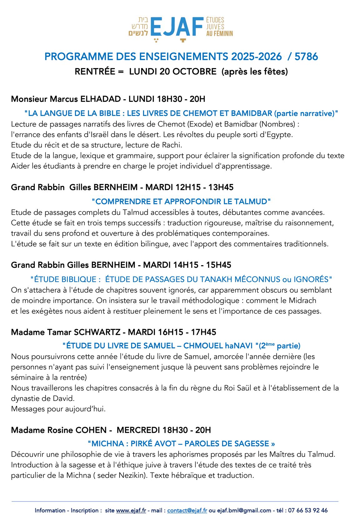 EJAF PROGRAMME 5785