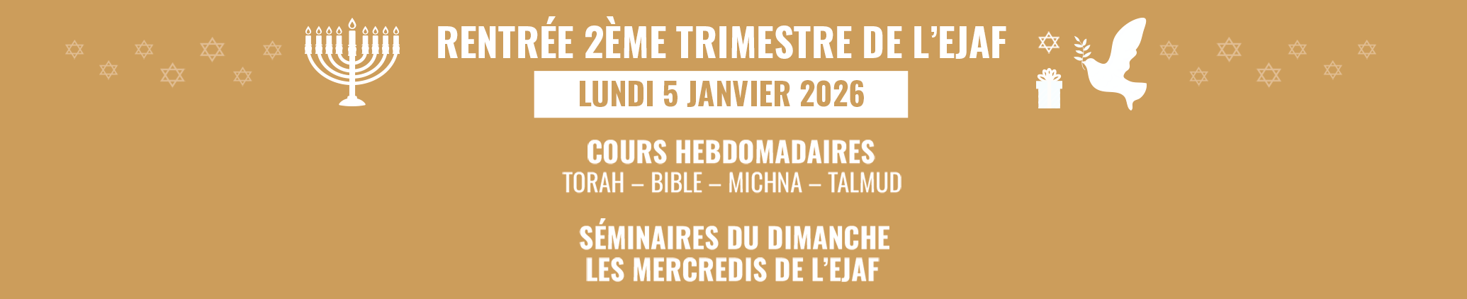 RENTRÉE 2ème TRIMESTRE DE L’EJAF