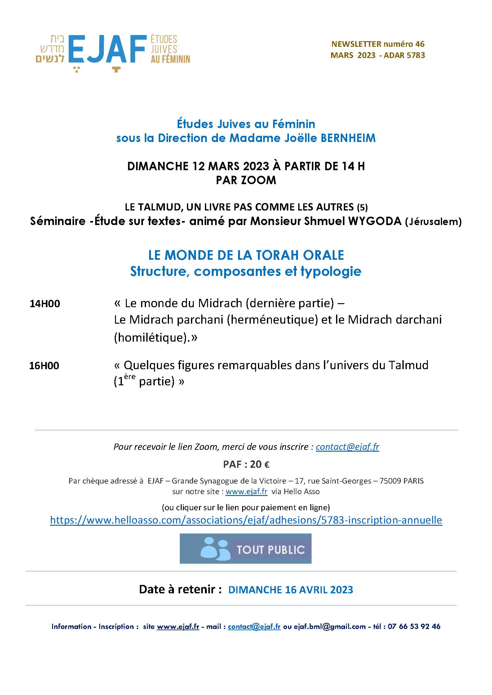 Séminaire EJAF