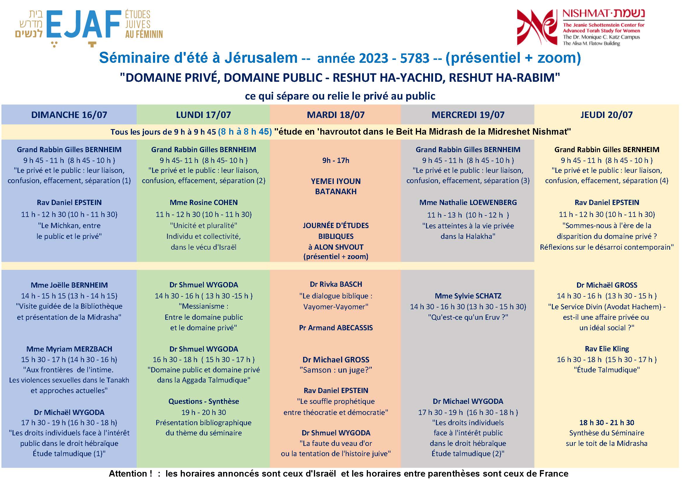 EJAF SEMINAIRE ÉTÉ 2023